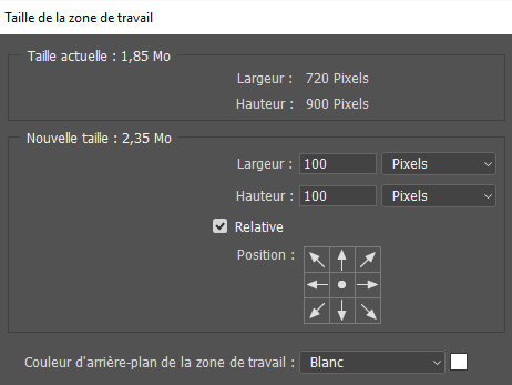 Zone de travail