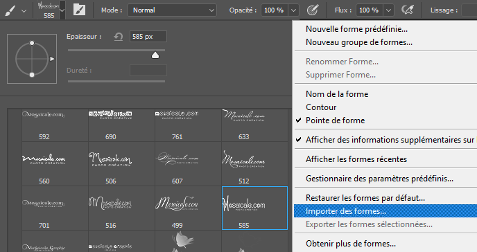 Importer (Charger) des formes