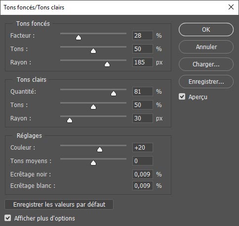 Tons foncés, Tons clairs