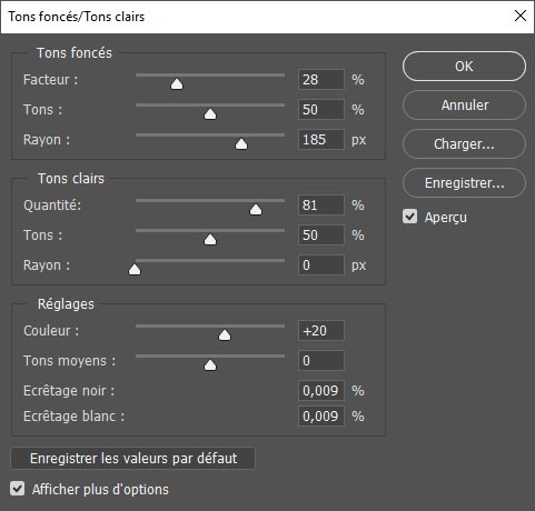 Tons foncés, Tons clairs
