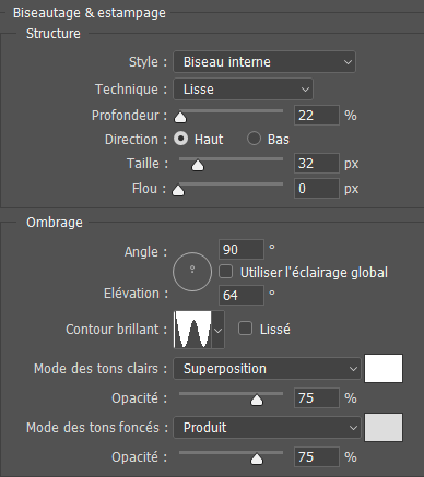 Biseautage et estampage