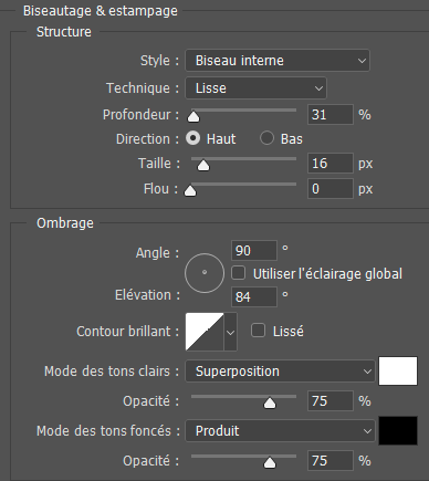 Biseautage et estampage