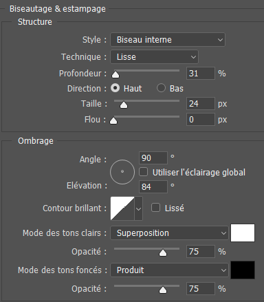 Biseautage et estampage