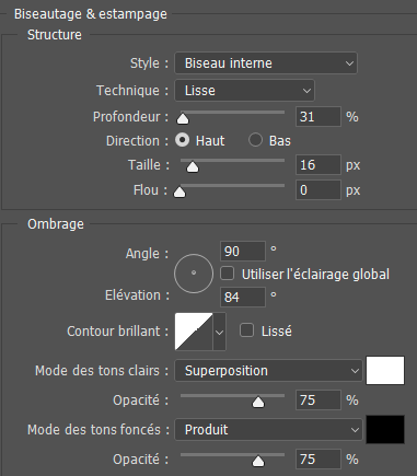 Biseautage et estampage