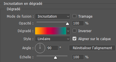 Incrustatin en dégradé